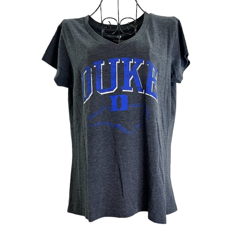 Colosseum Duke University Gray V-Neck Short Sleeve CollegeSpirit Tee Size Medium